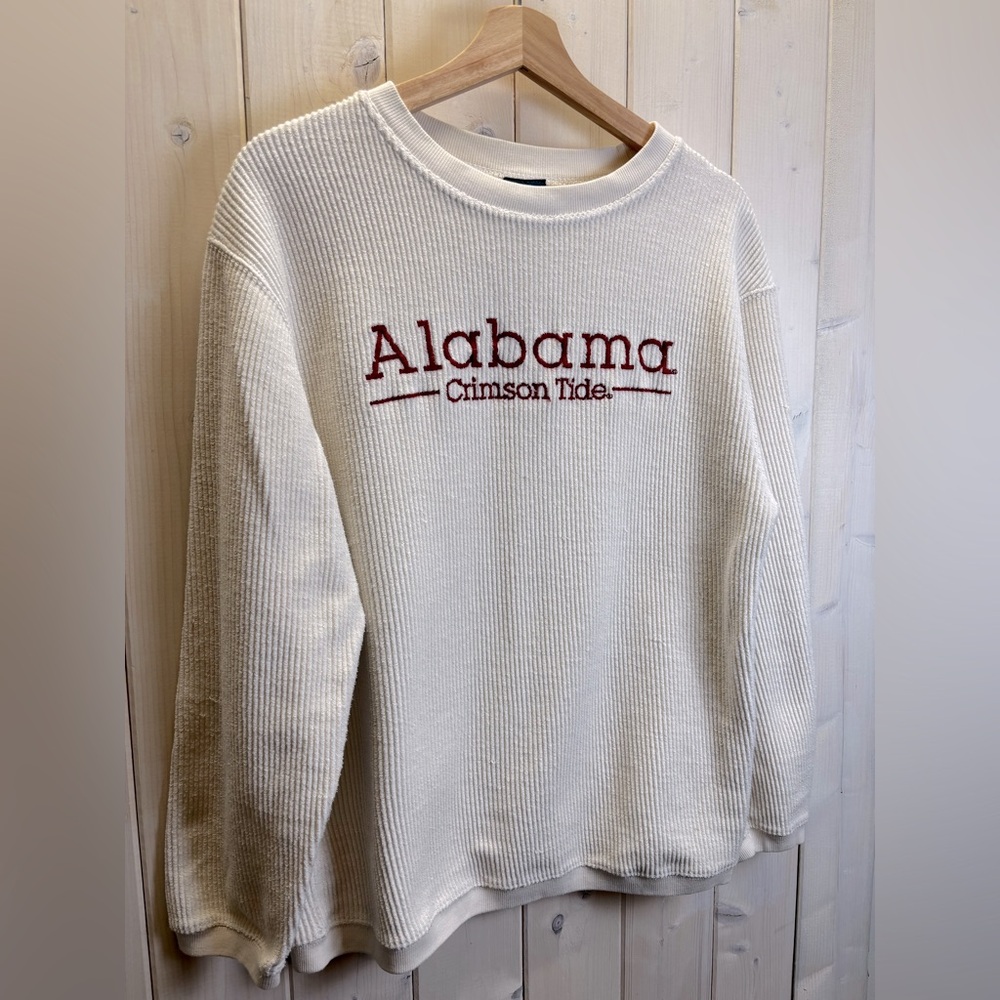 VTG Alabama Crimson Tide Ribbed Sweatshirt Pullover M March Madness Basketball‎